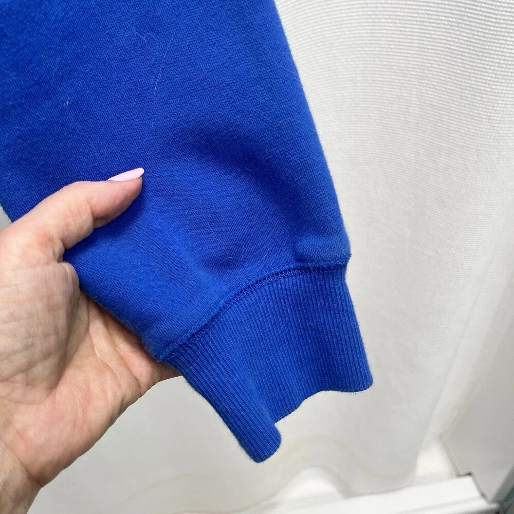 Vtg Nike Embroidered Mini‎ Swoosh Blue Sweatshirt 90’s Large Grunge